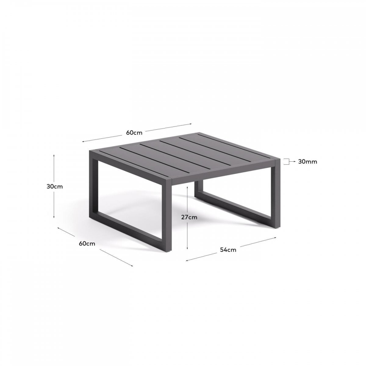 Keihome Linea J Tavolino da esterno Comova in alluminio grigio scuro